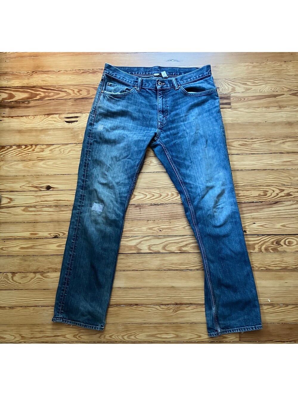 Hand Mended Banana Republic Jeans Distressed Artist Worn 34x32